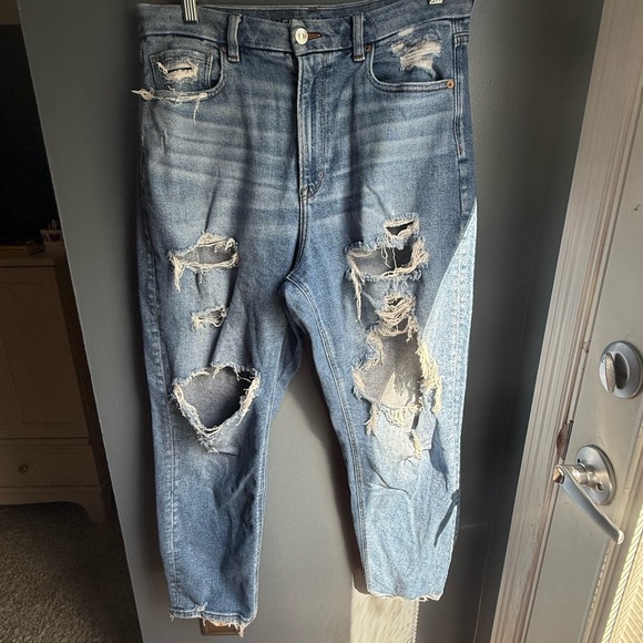 American Eagle Outfitters Ripped Blue Jeans - Picture 1 of 3